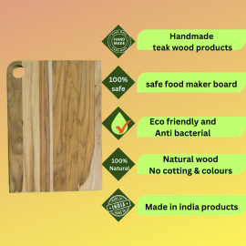 CHOPPING BOARD, REGULAR, 14 INCH TEAK WOOD     