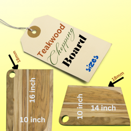 CHOPPING BOARD, REGULAR, 14 INCH TEAK WOOD     