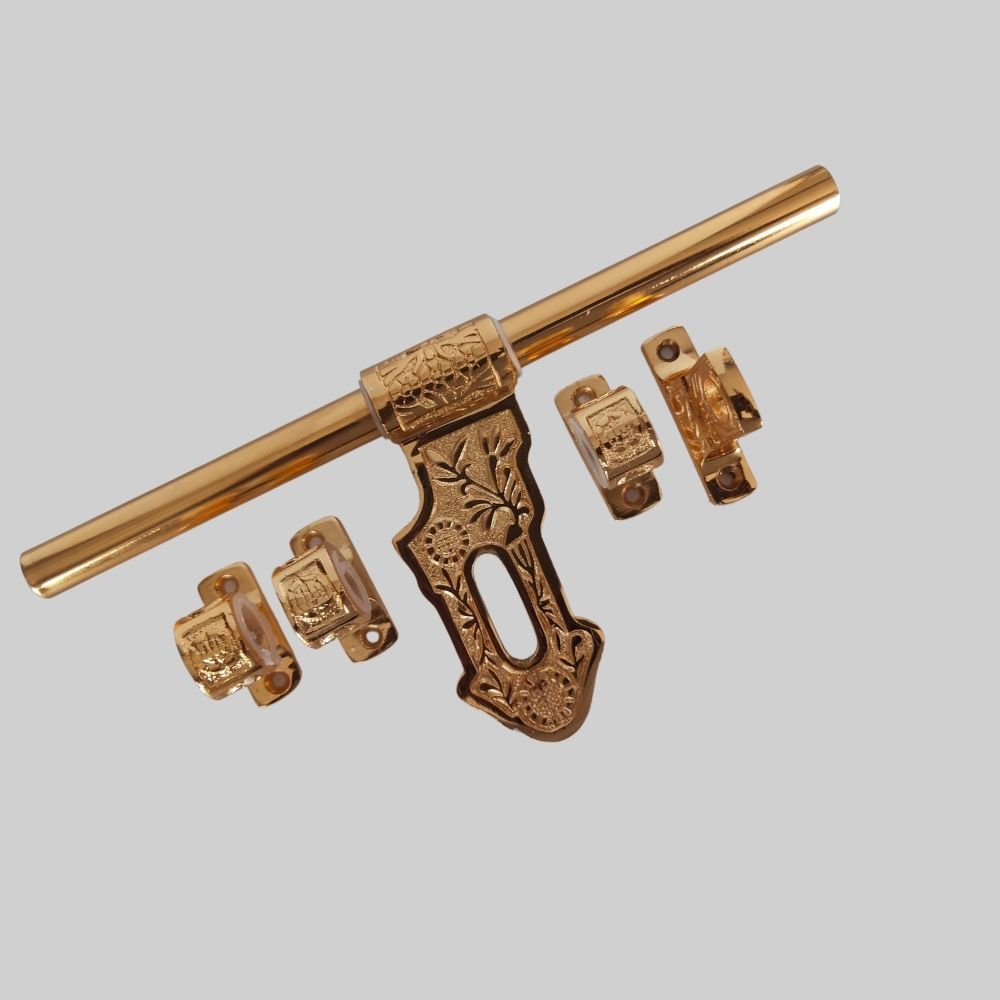 ALDROP, GOLDEN FANCY ALDROP FOR MAIN DOOR, DOOR ACCESSORIES, ALDROP FOR DOOR, DOOR FITTING KIT, TRADITIONAL ALDROP FOR HOME.