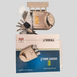 TRIBOLT COMBINATION MAIN DOOR LOCK STAINLESS STEEL FINISH