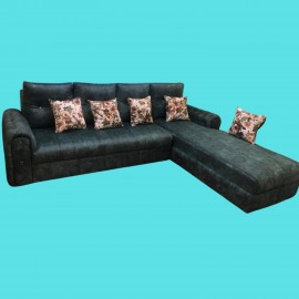 Five Seater L shaped sofa set with 5 matching pillows / Designer sofa set / Corner sofa set (2 + 2 + 1)