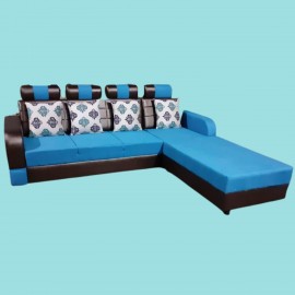 Five Seater L shaped sofa set with 5 matching pillows / Designer sofa set / Corner sofa set (2 + 2 + 1)