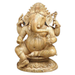 WOODEN GANESHA STATUE 9 INCH