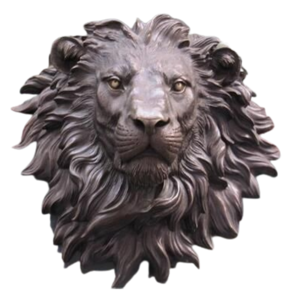 WOODEN LION HEAD