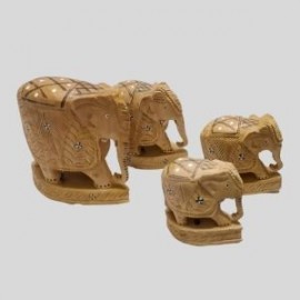 WOODEN ELEPHANT STATUE