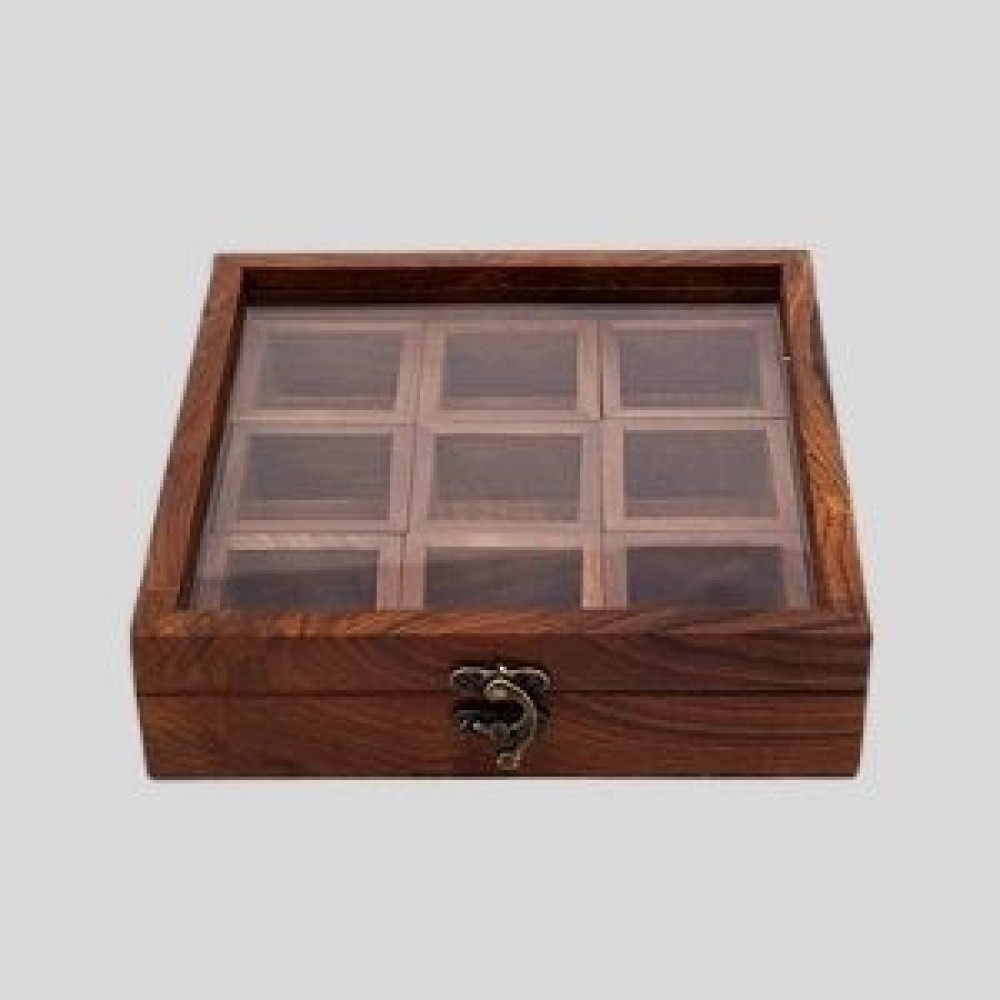 WOODEN SPICE BOX 