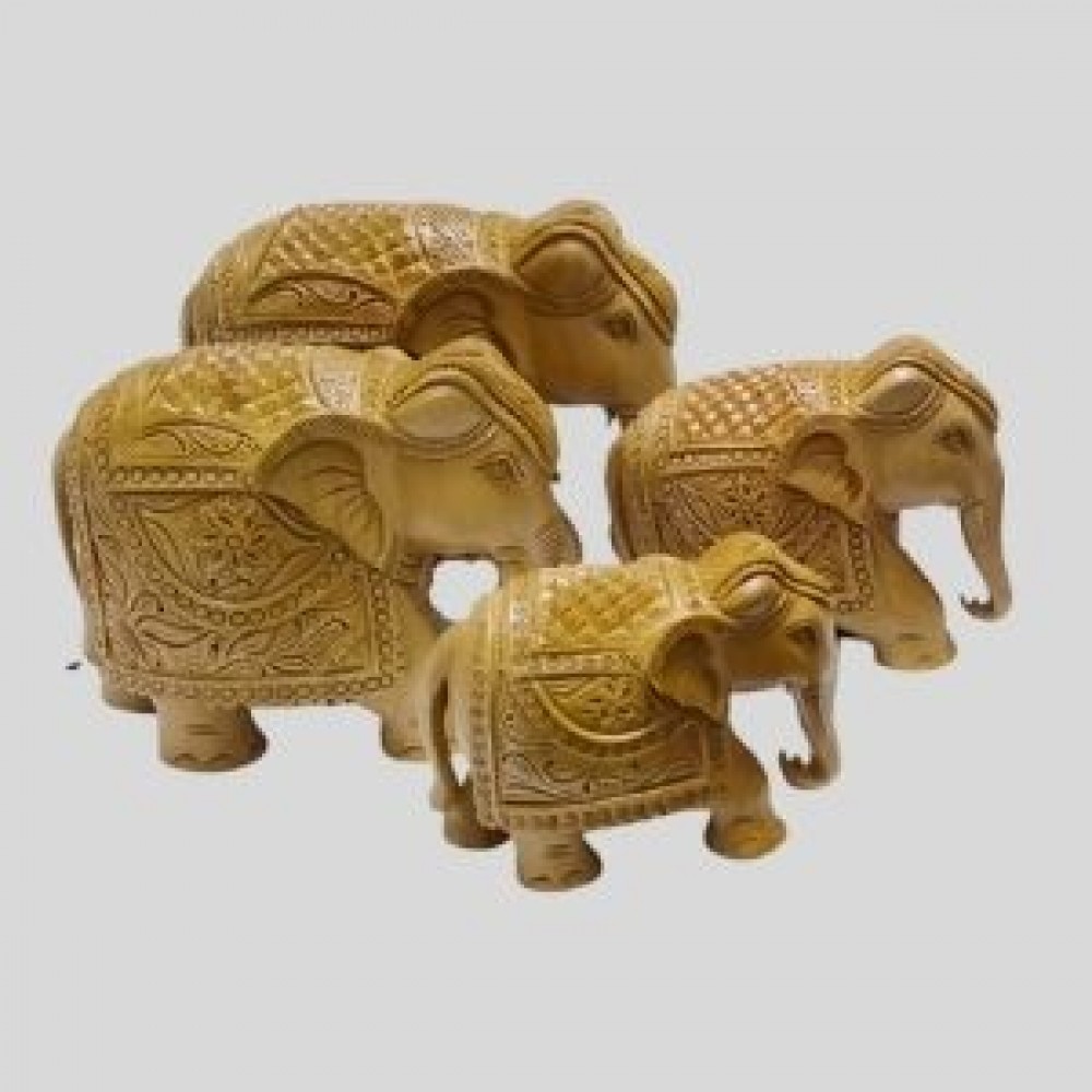 WOODEN ELEPHANT STATUE