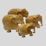 WOODEN ELEPHANT STATUE