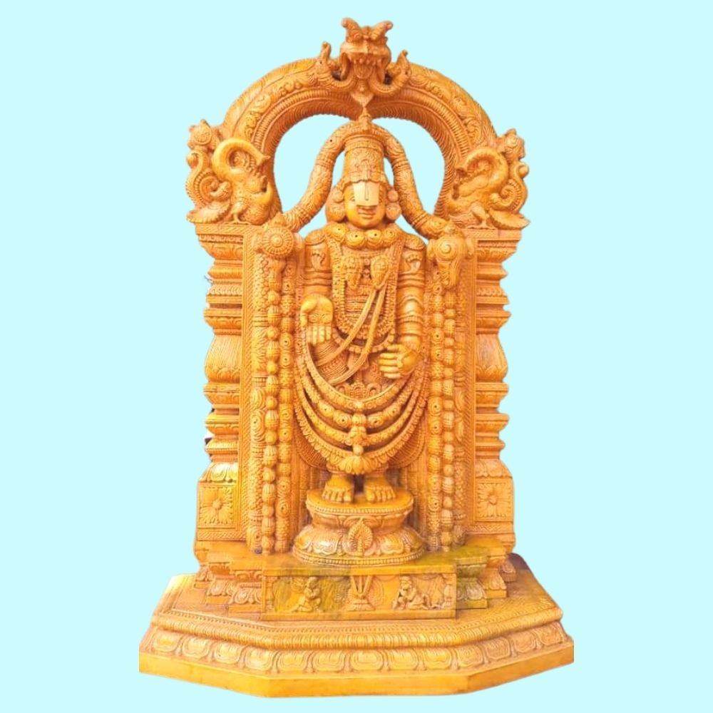 LORD TIRUPATI BALAJI WOODEN STATUE