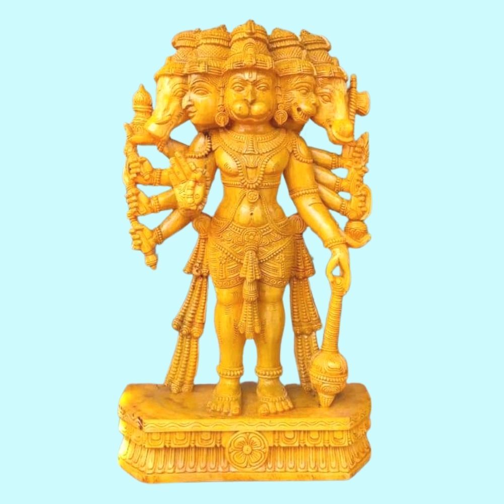 LORD  HANUMAN WOODEN STATUE