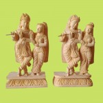 WOODEN RADHA KRISHNA STATUE