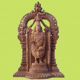 WOODEN TIRUPATI BALAJI STATUE