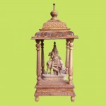 WOODEN POOJA MANTHIR AND KRISHNA STATUE