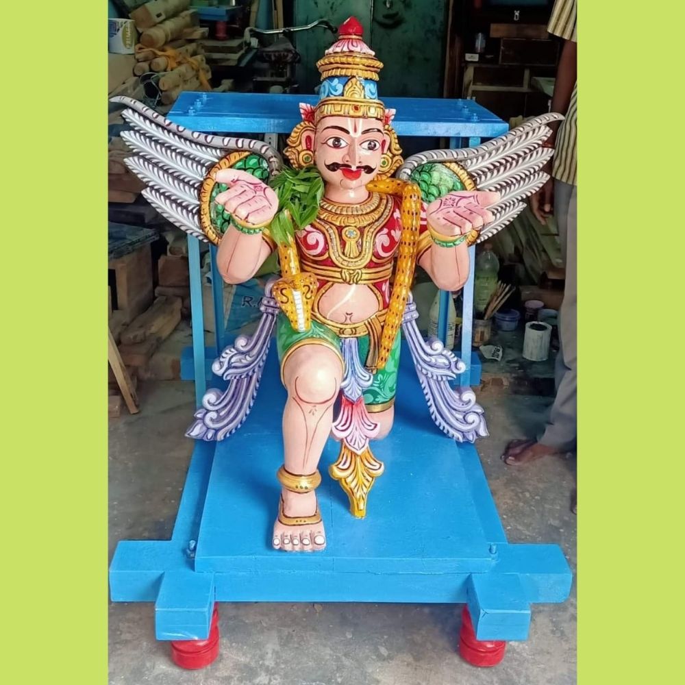 WOODEN GARUDA VAHANAM STATUE