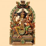 LORD SIVA PARVATHI WOODEN STATUE  