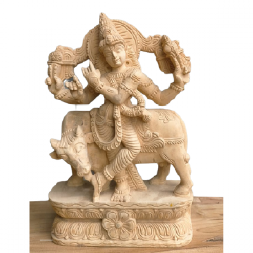 LORD KRISHNA WOODEN STATUE