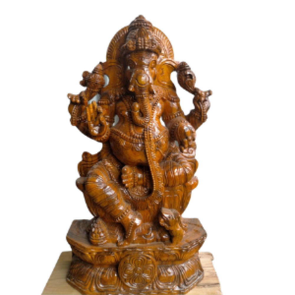 LORD GANAPATHI WOODEN STATUE