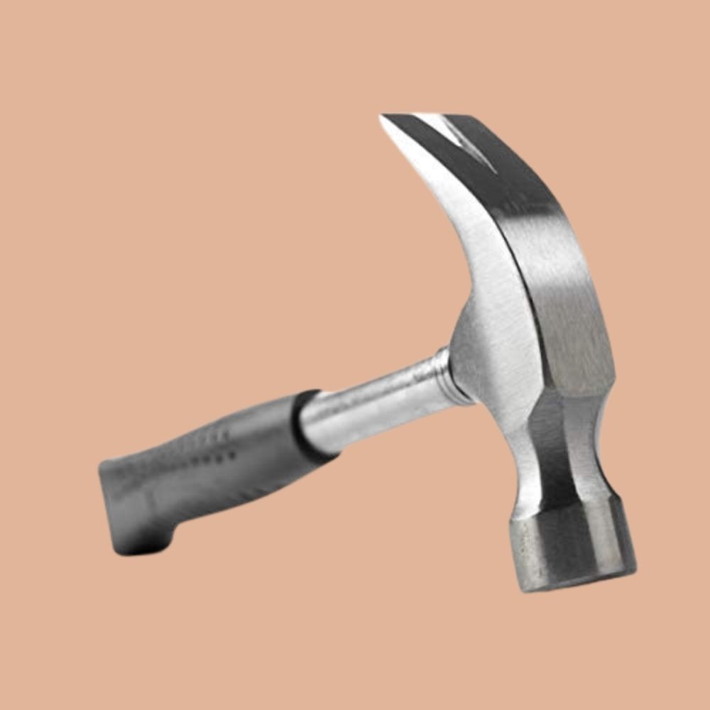 Claw Hammer with Metal Shaft Rubber Handle 1/2 lb