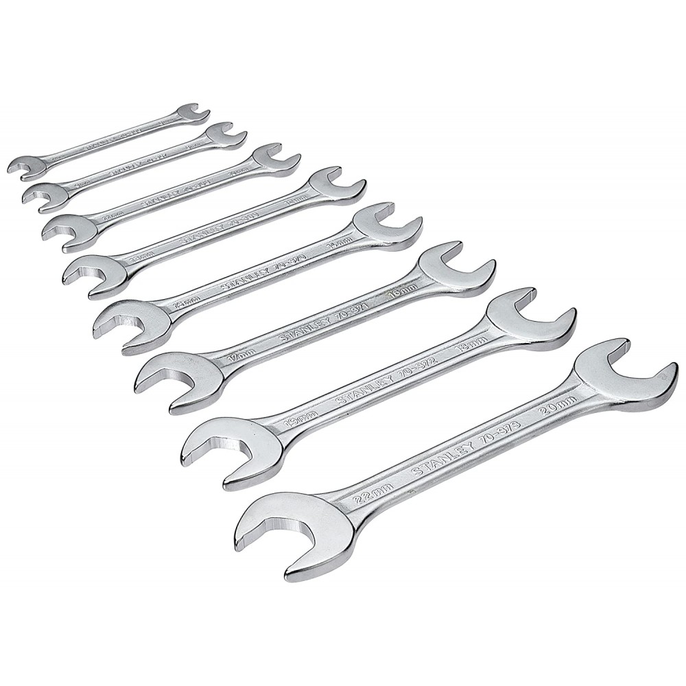 Double Open End Spanner Set, 8-Piece Set, Chrome