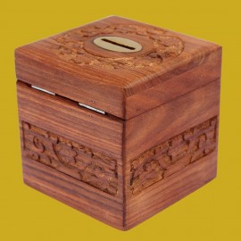 Wood Handicrafts Wooden Money Box With Lock Piggy Bank Coin Box Children Gifts      