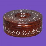 WOODEN CHAPATI BOX WITH LID