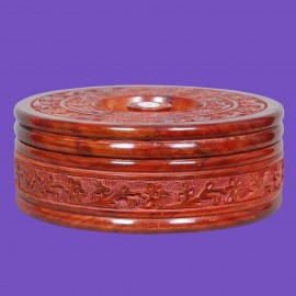 WOODEN CHAPATI BOX WITH LID