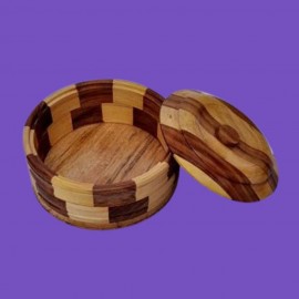 WOODEN CHAPATI BOX WITH LID 