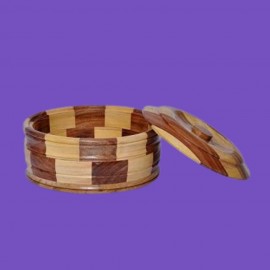 WOODEN CHAPATI BOX WITH LID 