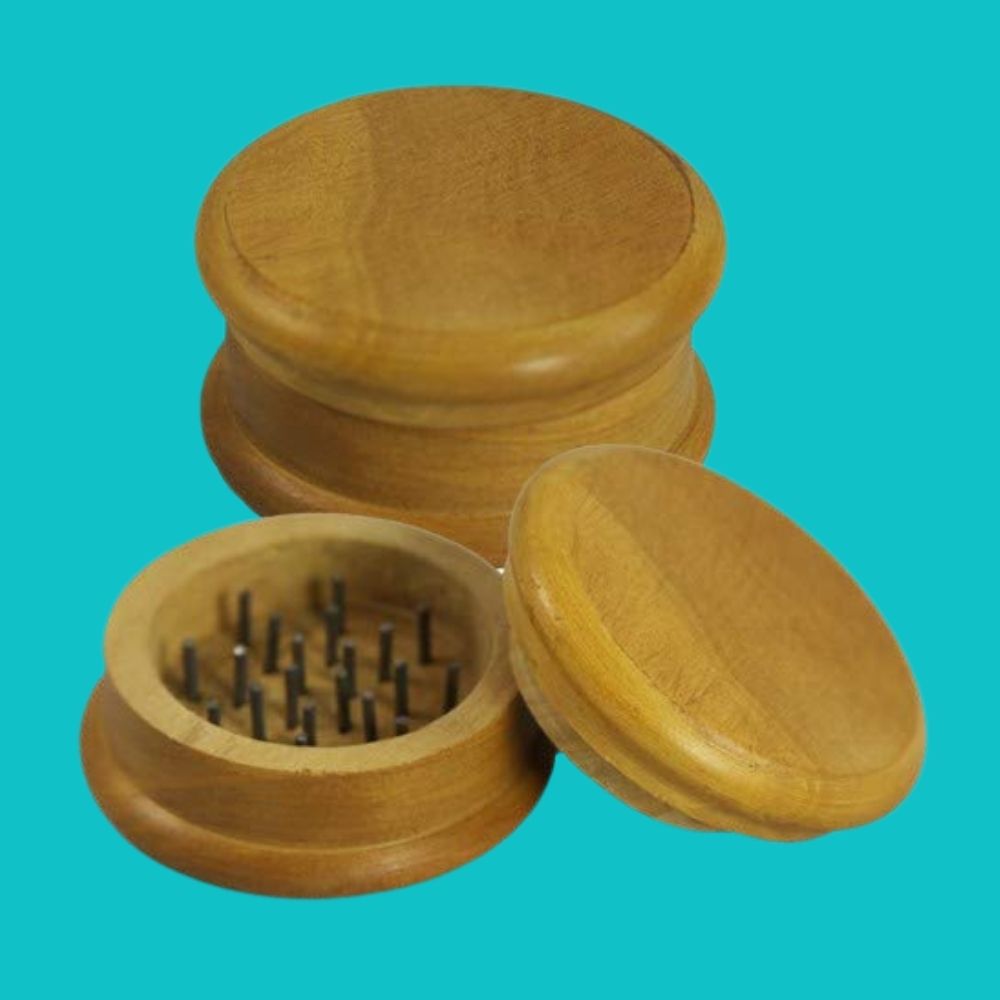 WOODEN HERB GRINDER 2 PARTS 2 Inches