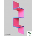 Its Trending Wood Zig Zag Wall Mounted Corner Wall Shelf/wooden wall stand/Wall Shelf Wall Rack For Living Room/Room Decor/Office Decor/Display Rack/Storage Shelves/modern wall shelves