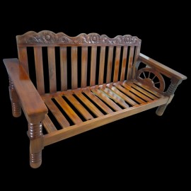 WOODEN CARVING SOFA SETS(3 SEATER) / WOODEN SOFA SETS FOR LIVING ROOM / MYSORE TEAK WOOD TRADITIONAL SOFA SETS / WOODEN FURNITURE